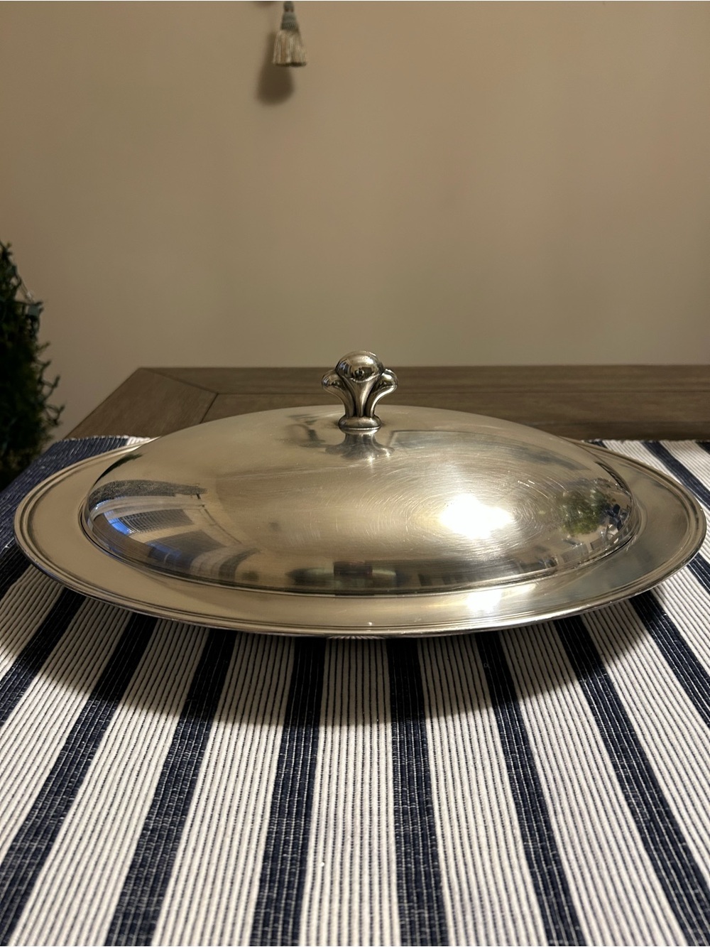 Silver Plated Covered Serving Platter with Lid